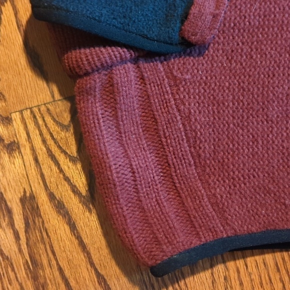 The Territory Ahead Maroon Brick Red WOOL 1/4 ZIP Gorpcore Sweater VEST Sz L - Picture 6 of 10